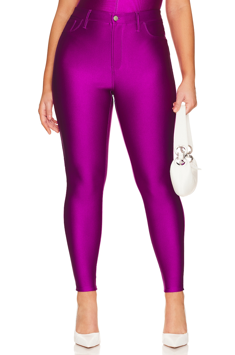 Good American Compression Shine 5 Pocket in Pop Thistle