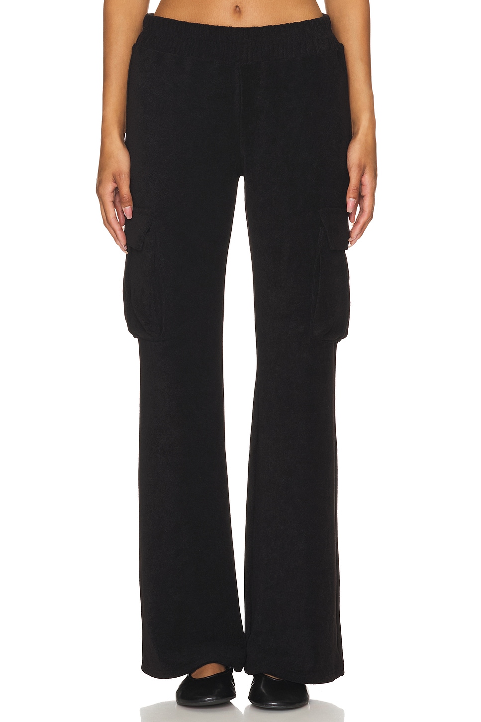 Good American Terry Cargo Pant in Black001 REVOLVE