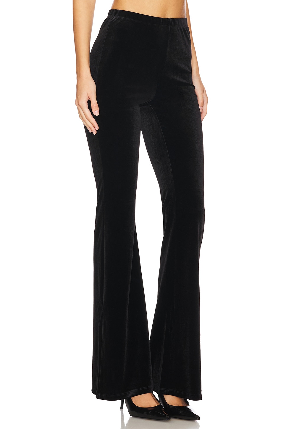 HELL BUNNY - IGGY VELVET FLARE PANT main image 1