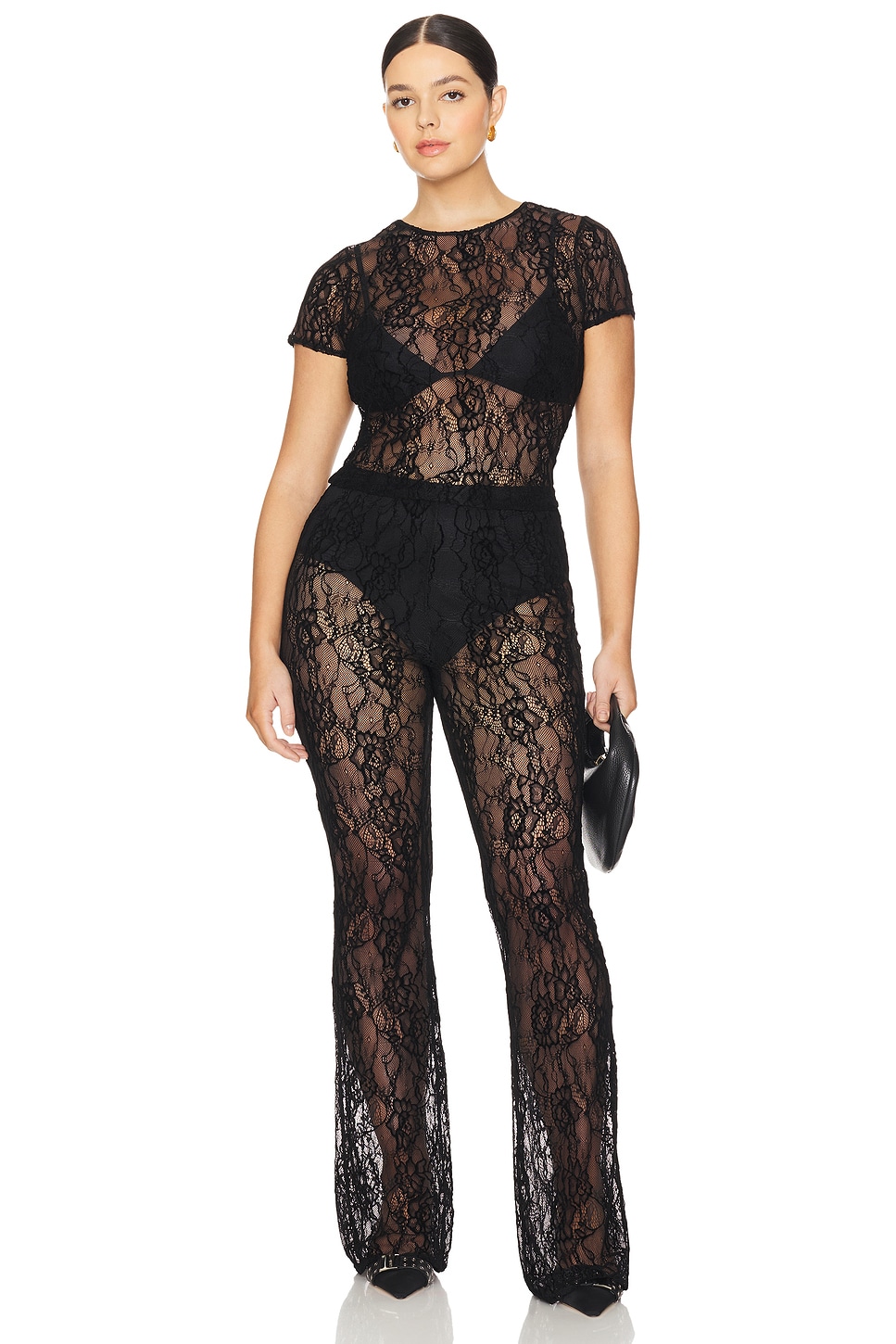 Good American Lace Flare Pant