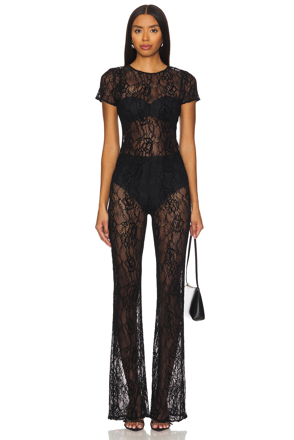 Good American Lace Flare Pant
