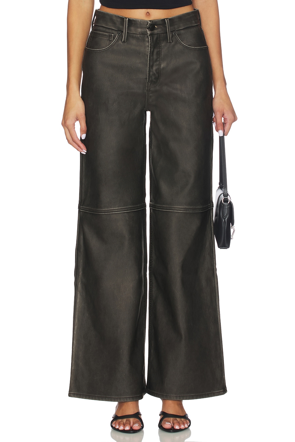 Good American Good Skate Faux Leather Pants