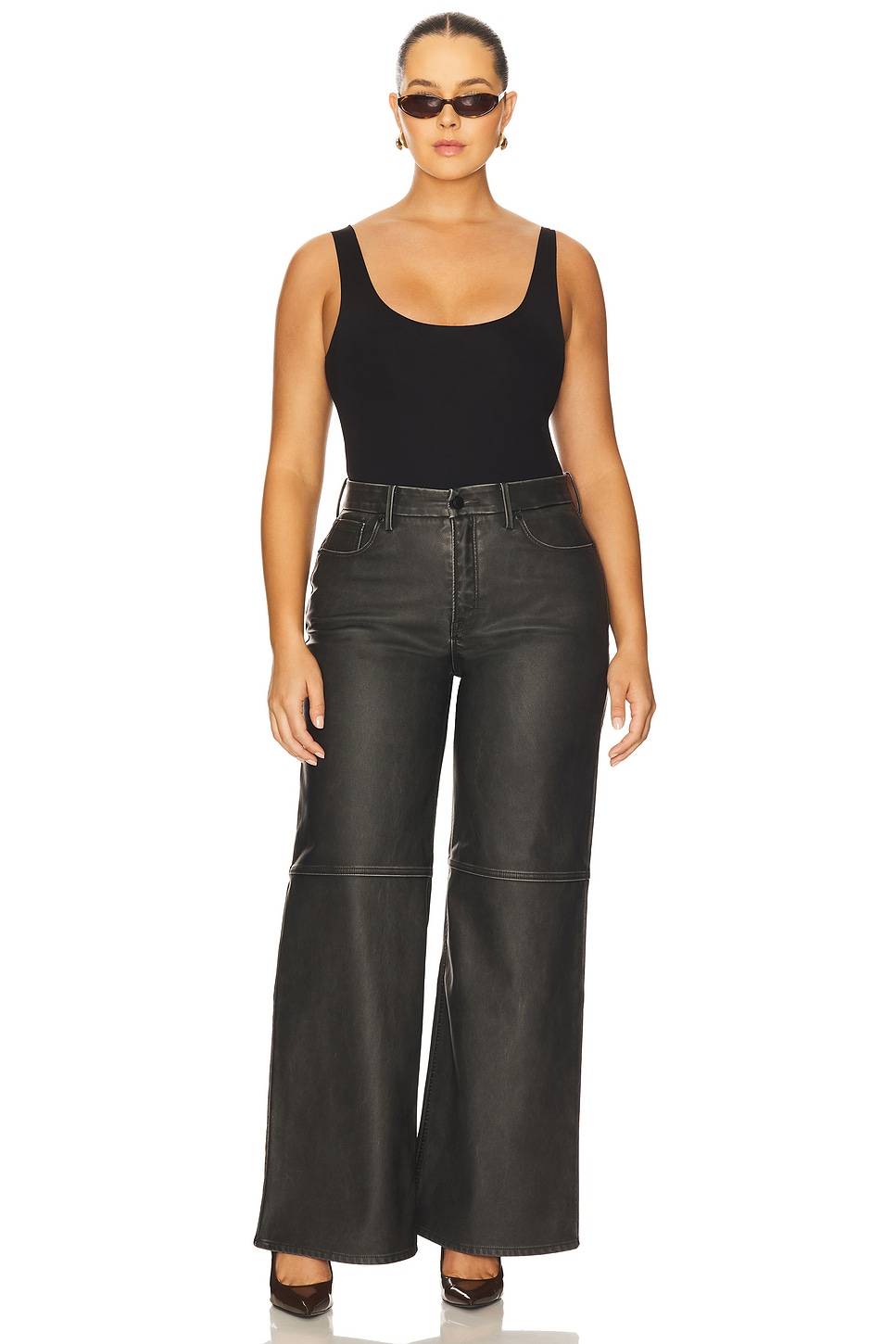 Good American Good Skate Faux Leather Pants