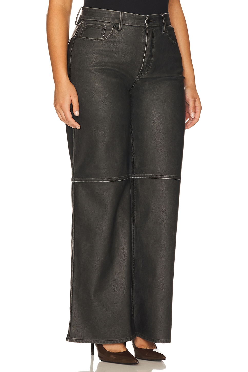 Good American Good Skate Faux Leather Pants