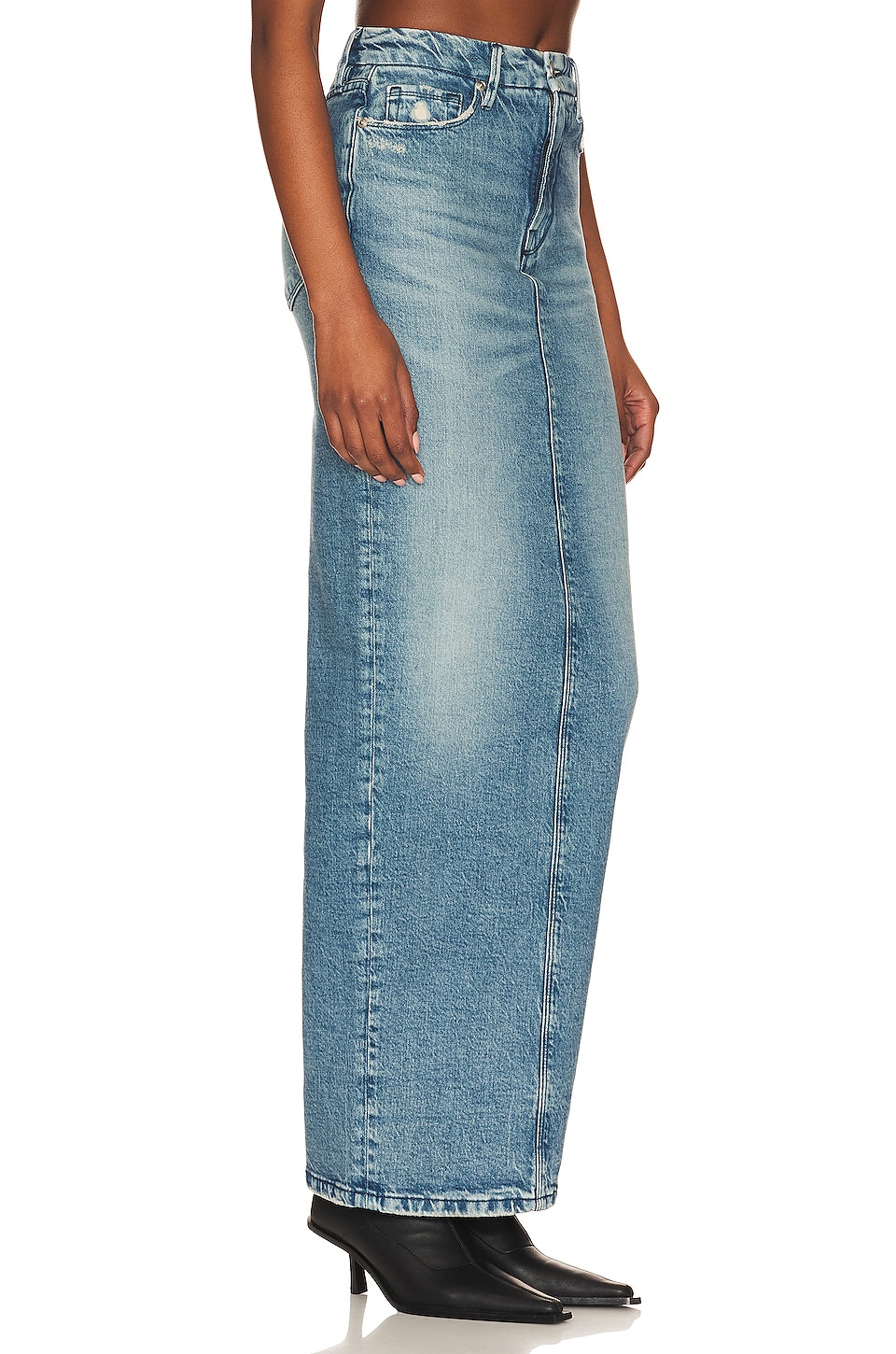 Good American Tube Maxi Denim Skirt