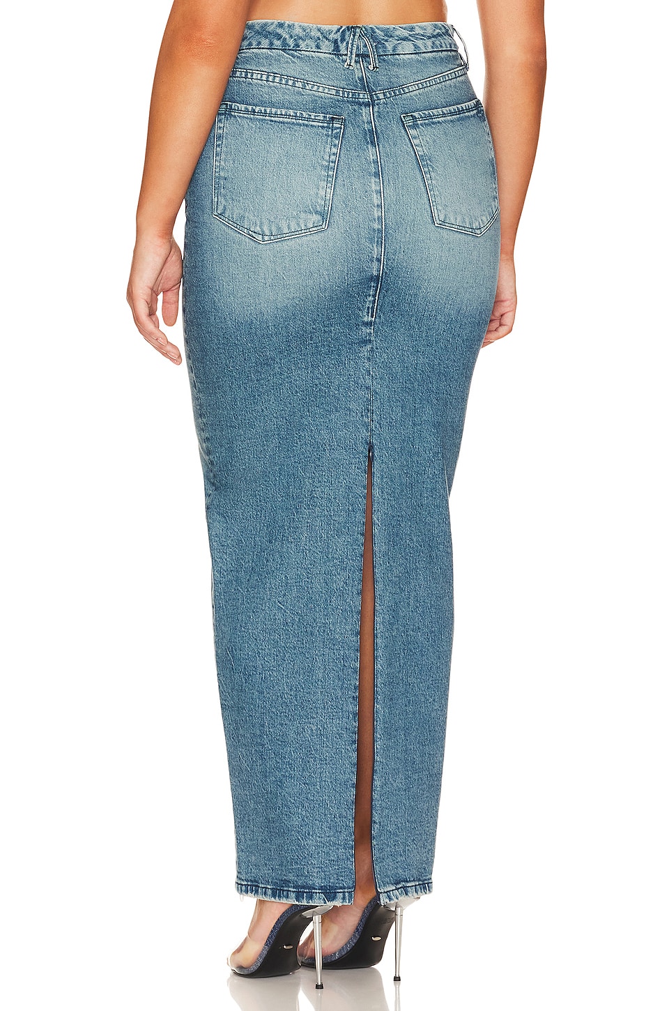 Good American Tube Maxi Denim Skirt