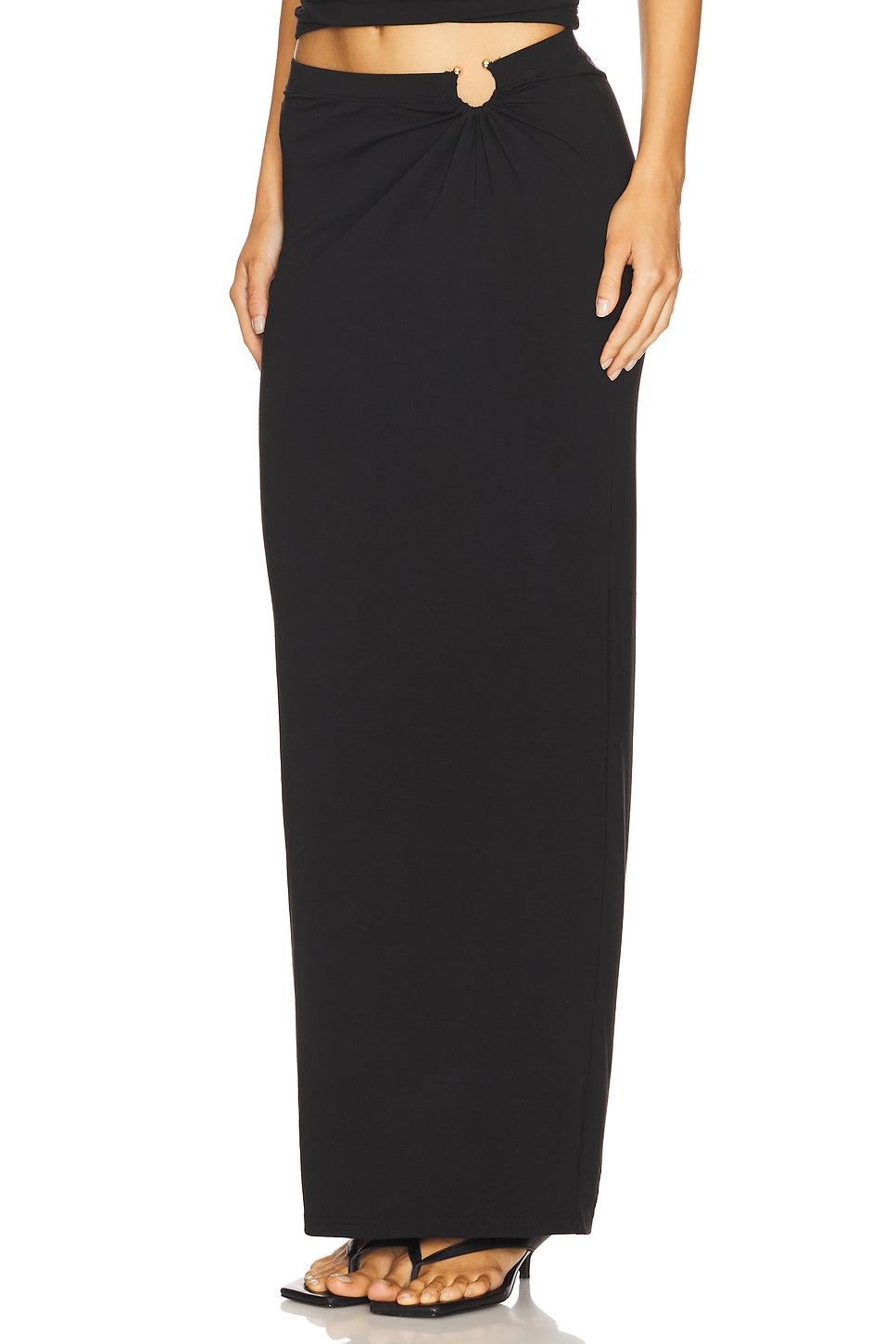 Stretch Jersey Maxi Skirt - Thumbnail 5