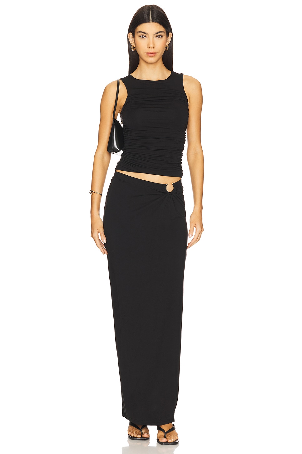 Stretch Jersey Maxi Skirt - Thumbnail 9