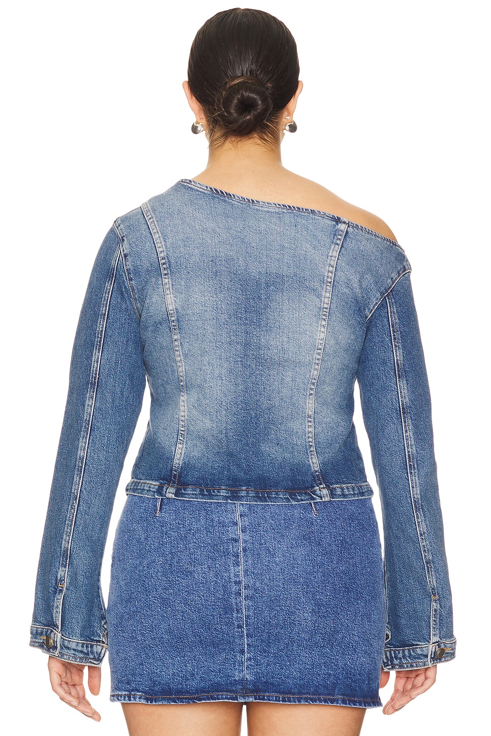 Asymmetric Denim Shirt - Thumbnail 10