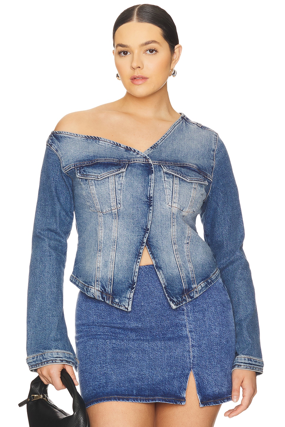 Asymmetric Denim Shirt - Thumbnail 2