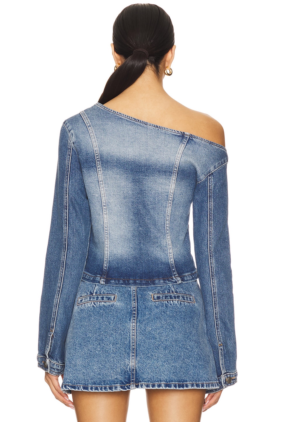 Asymmetric Denim Shirt - Thumbnail 9