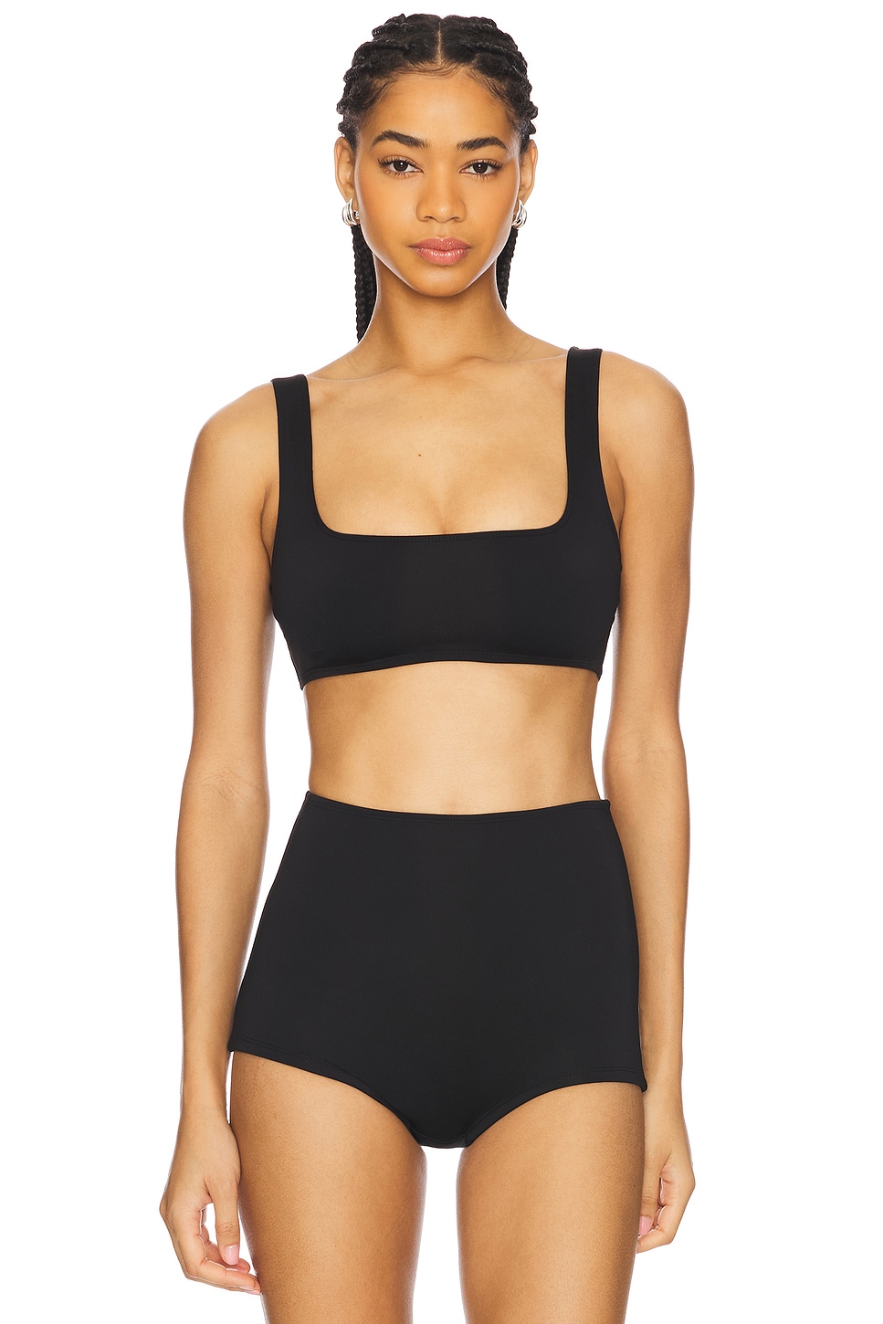Square Neck Compression Swim Top