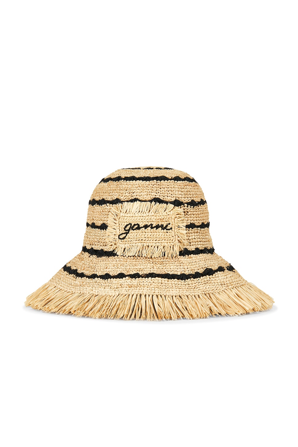 Stripe Raffia Bucket Hat