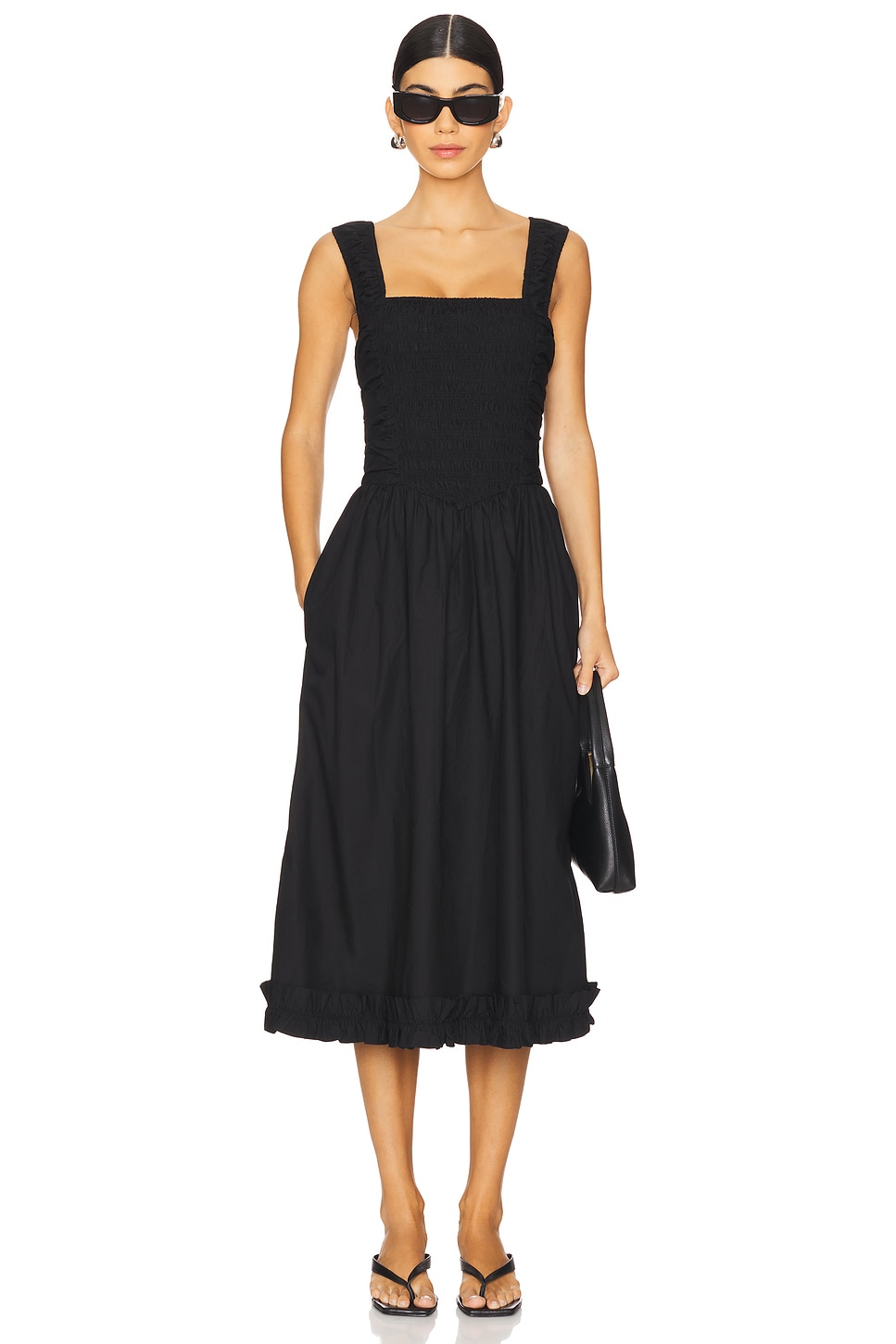 Ganni Midi Dress in Black | REVOLVE