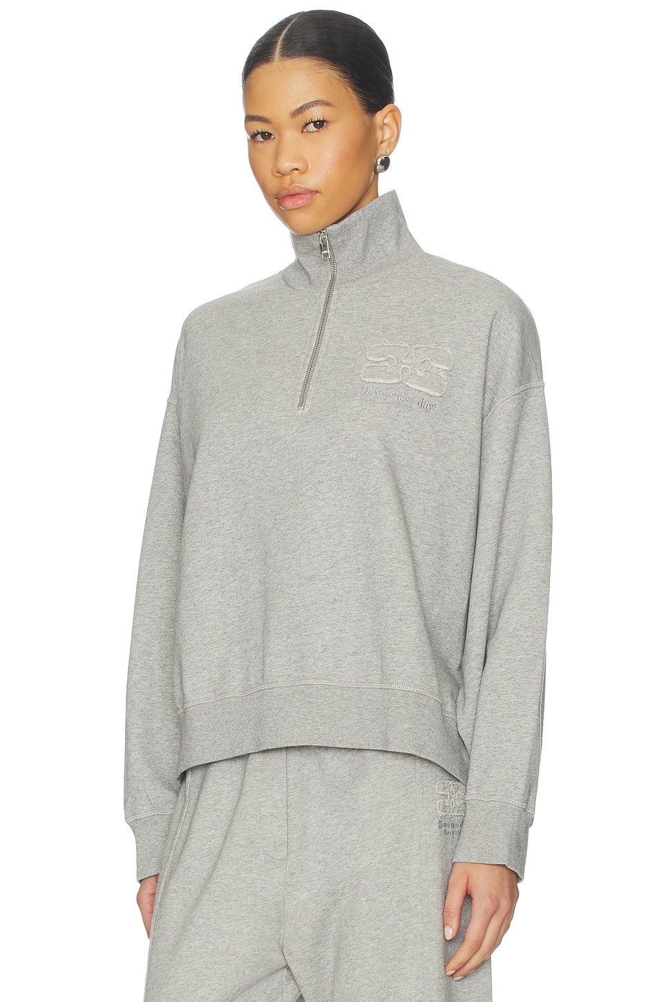 GANNI - Isoli Half Zip Sweater | Plush