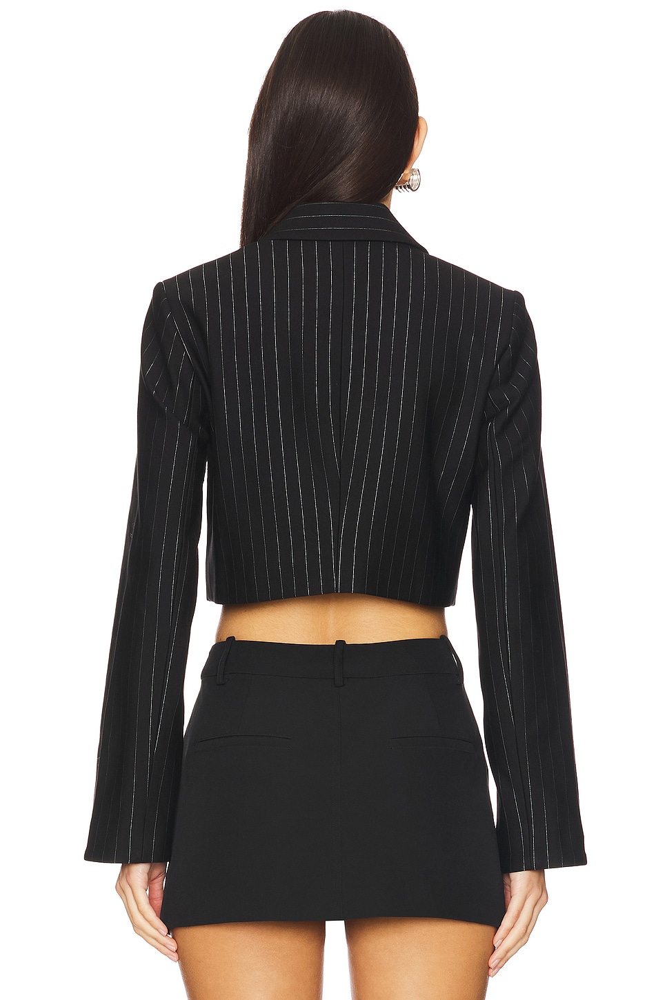 Compact Stripe Jersey Short Blazer - Thumbnail 3