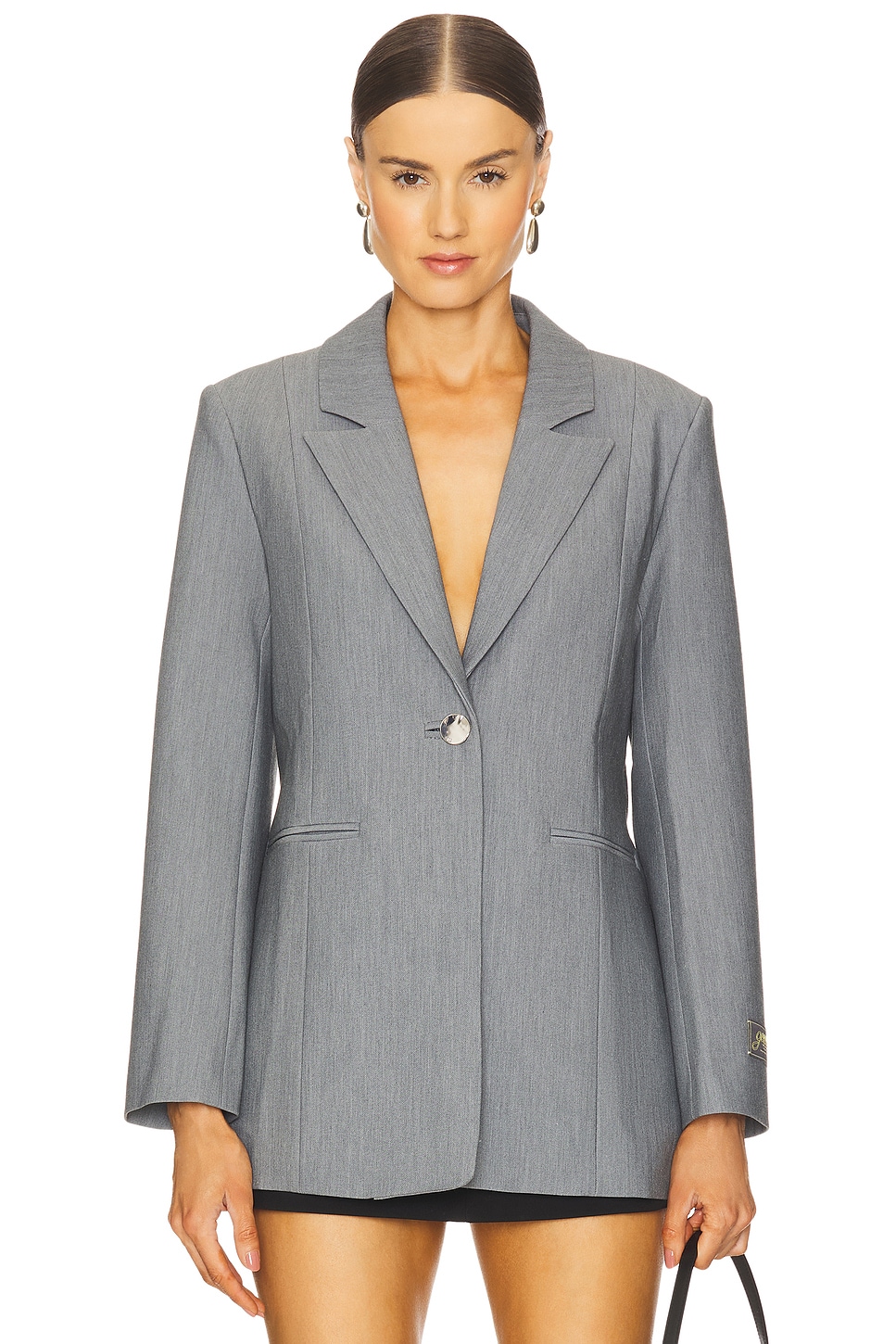 ジャケット Ganni Twill Suit Blazer Ganni Future Melange Twill Suiting Blazer in Phantom | REVOLVE