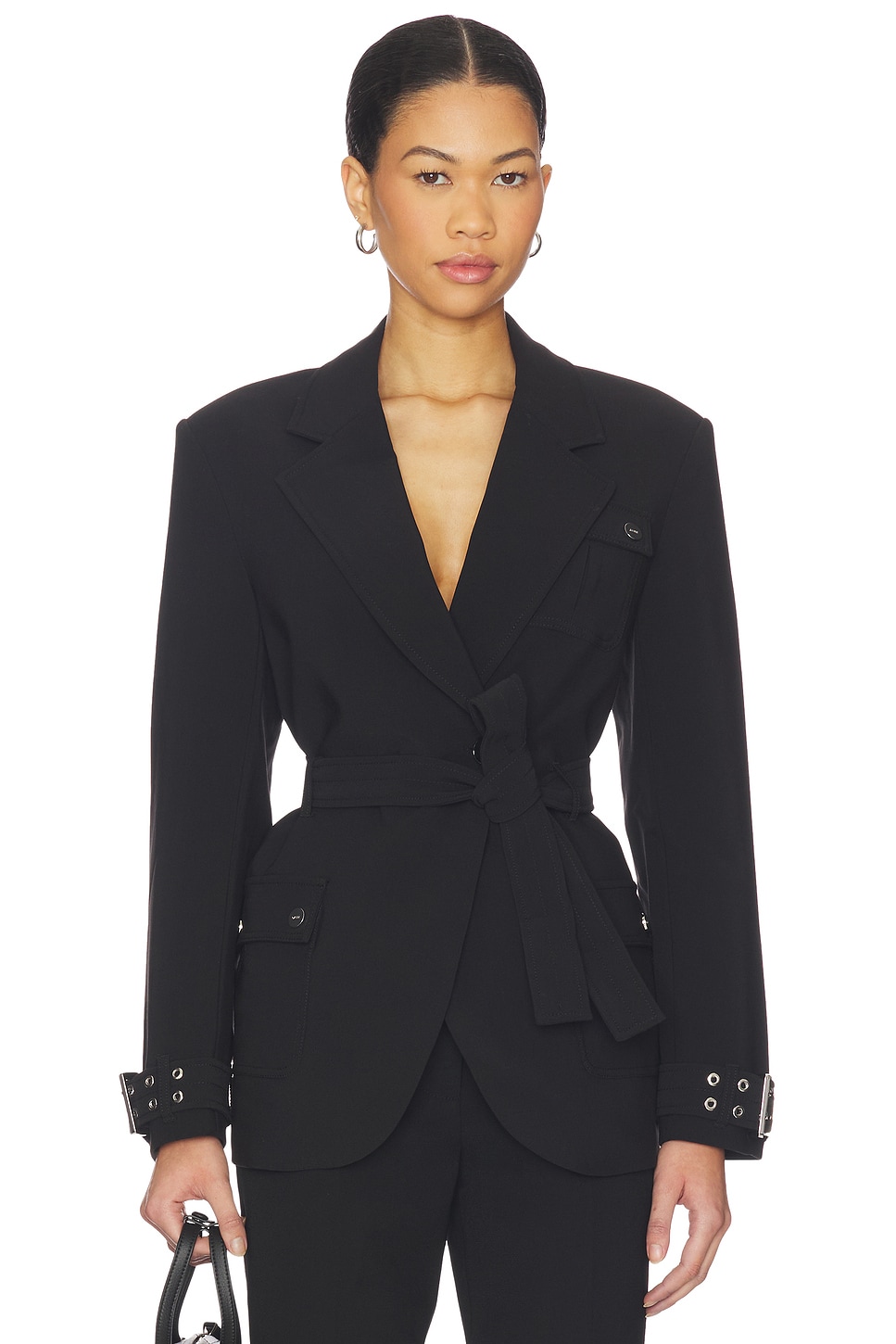 Ganni Future Twill Suitng Blazer in Black | REVOLVE