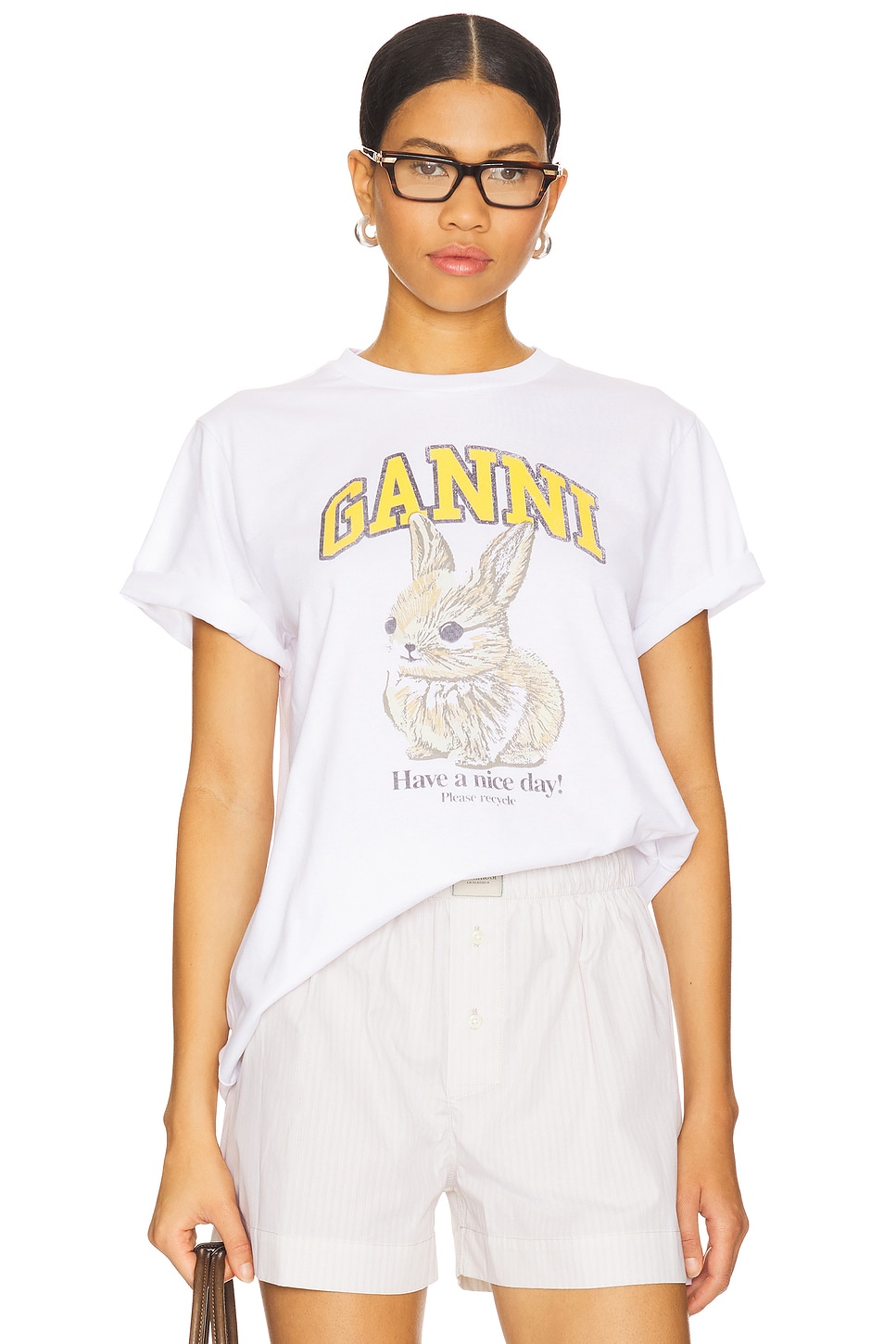 ● GANNI ● Basic Jersey Baby Bunny Relaxed T Shirt Ganni - Basic Jersey Baby Bun Relaxed T-shirt | HBX