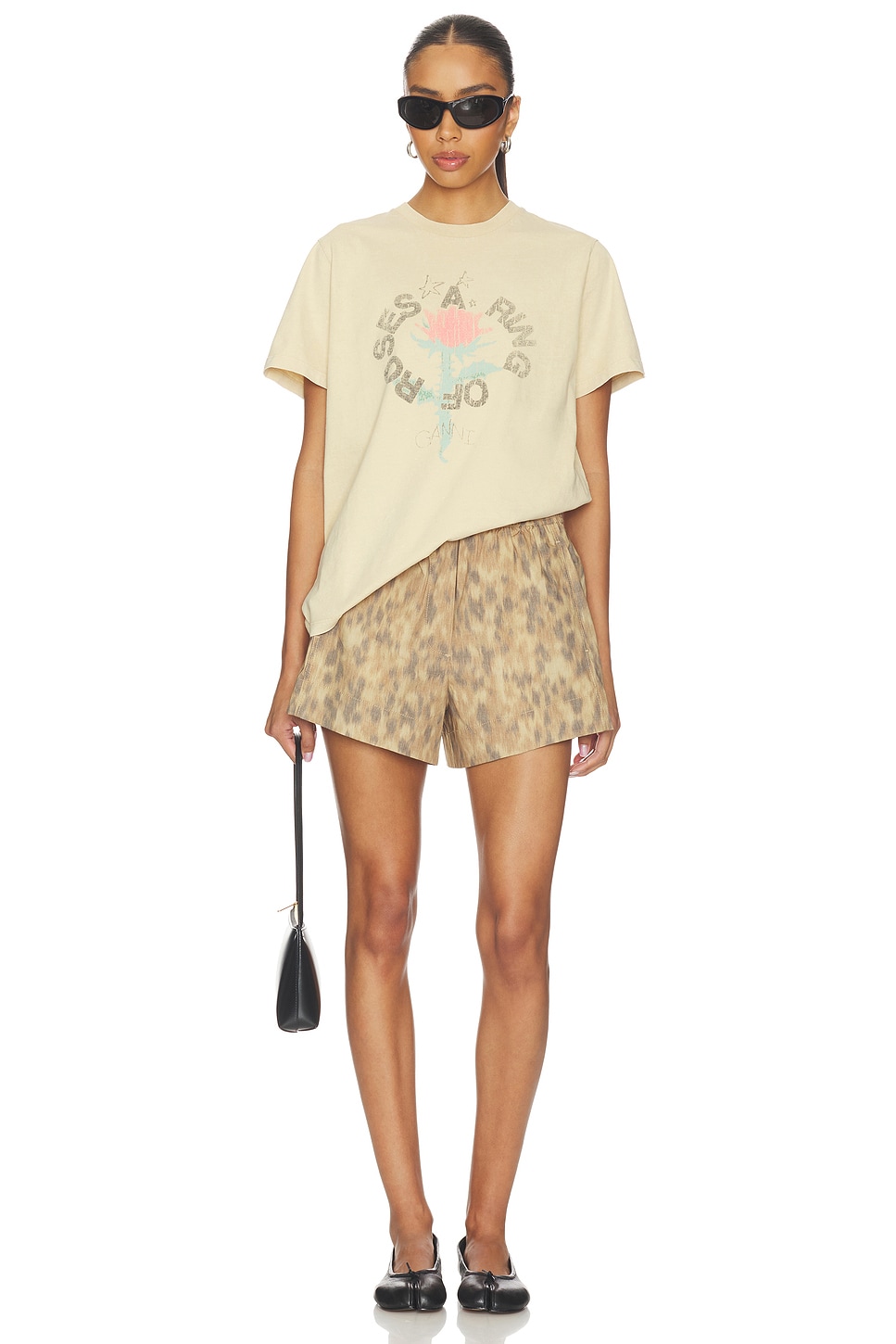 Ganni Future Heavy Jersey Oversized T-shirt in Safari | REVOLVE