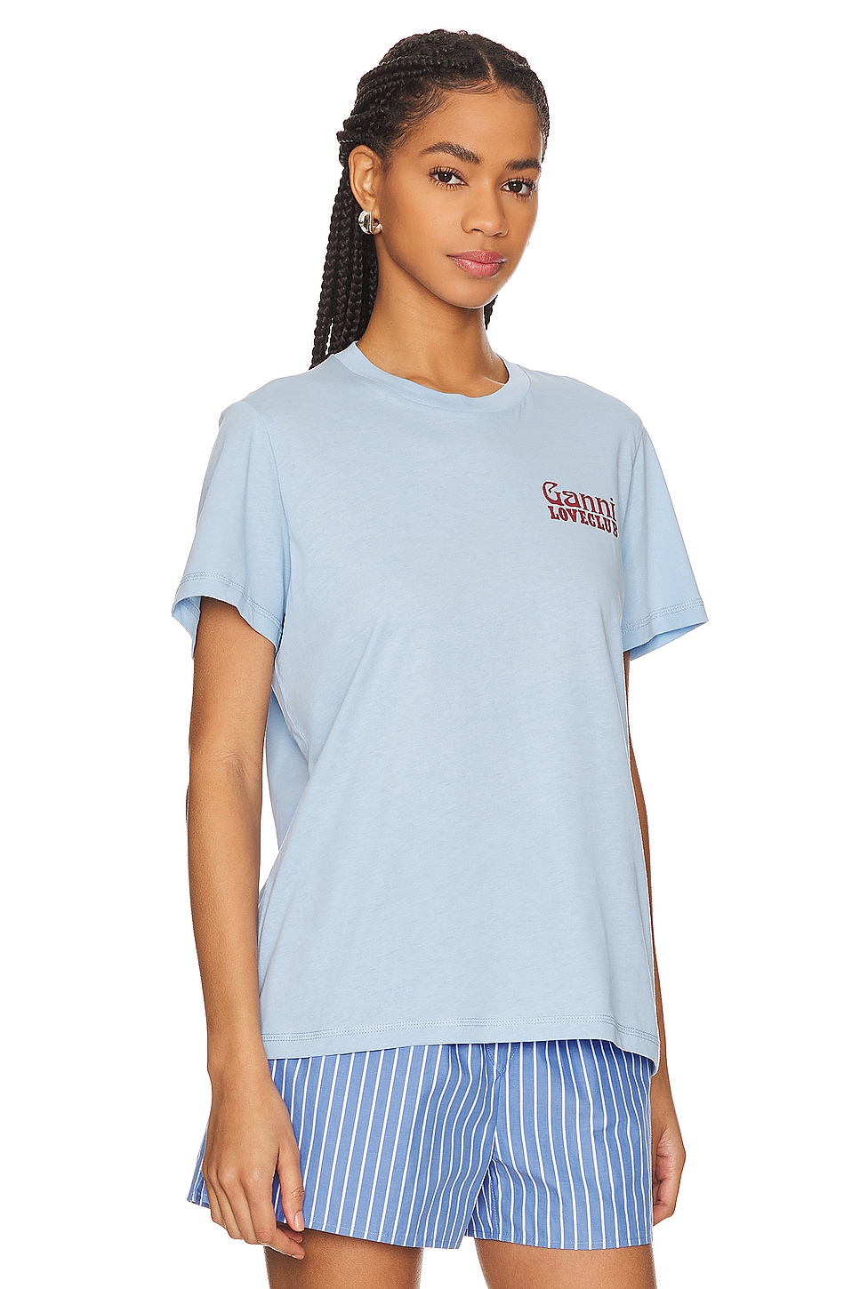 GANNI Thin Jersey Loveclub Relaxed T-Shirt thumbnail