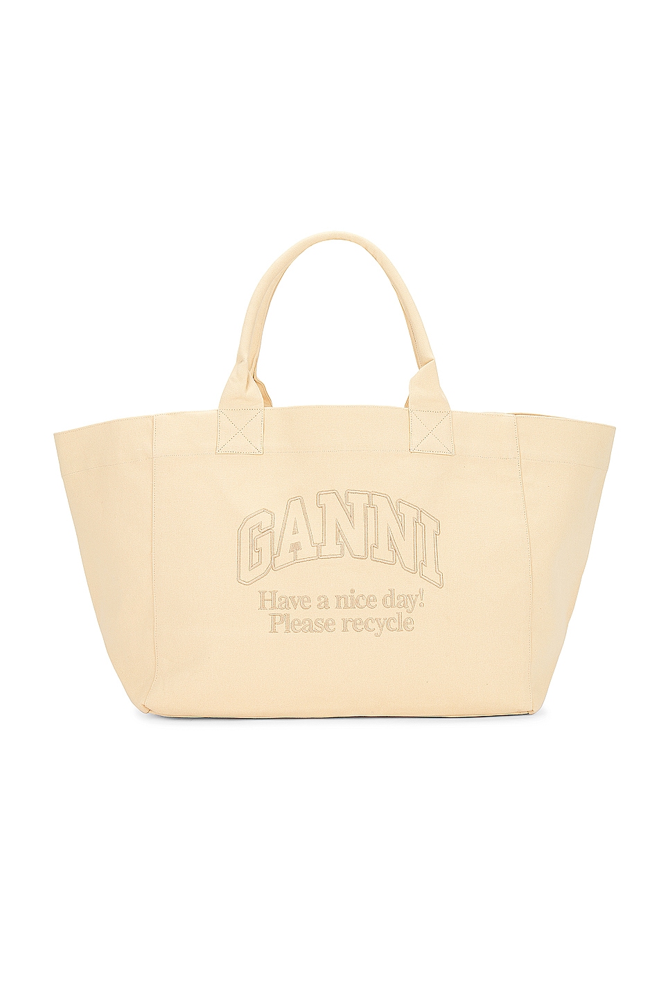 Ganni SHOPPER 手提包於Almond Milk | REVOLVE