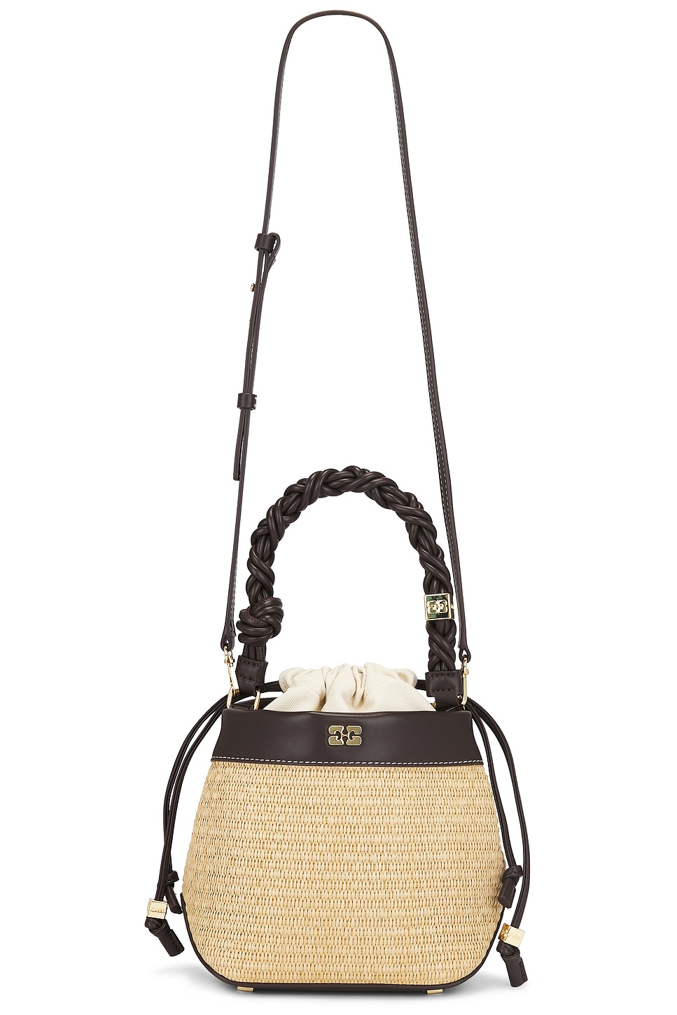 トートバッグ Ganni Bou Bucket Purse - Ganni - Synthetic - Brown Brown Croco GANNI Bou Bucket Bag | GANNI US