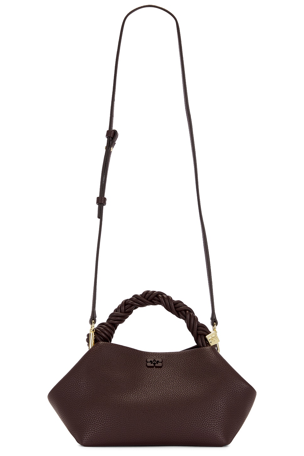 Ganni Small Grained Bou Bag in Chicory Coffee | REVOLVE