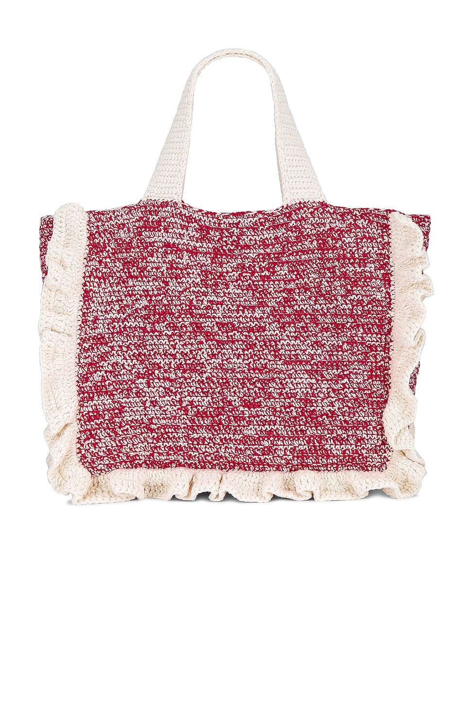 Ganni Crochet Frill Tote in Egret REVOLVE