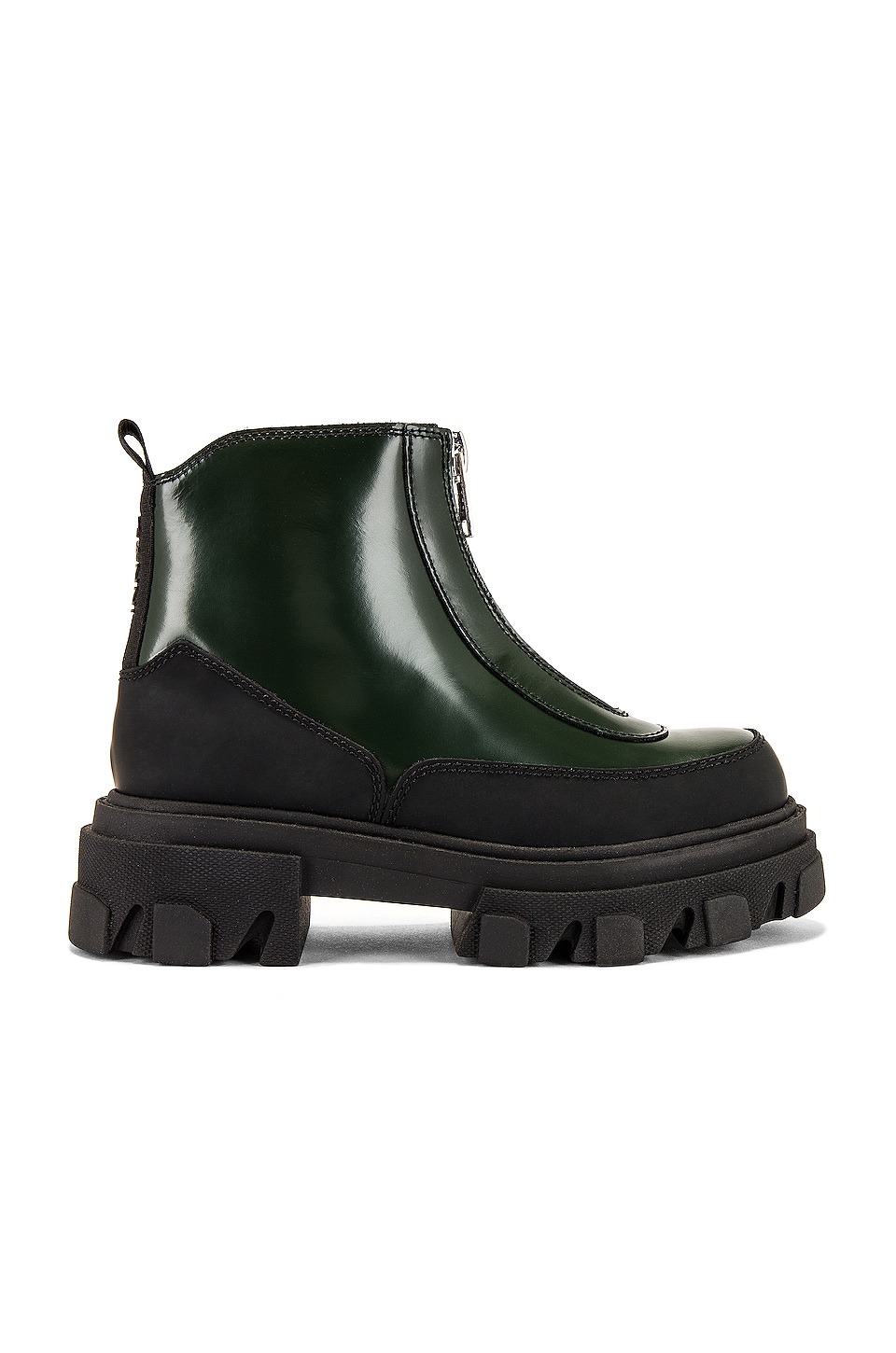 Ganni Zipper Boot in Dark Green | REVOLVE