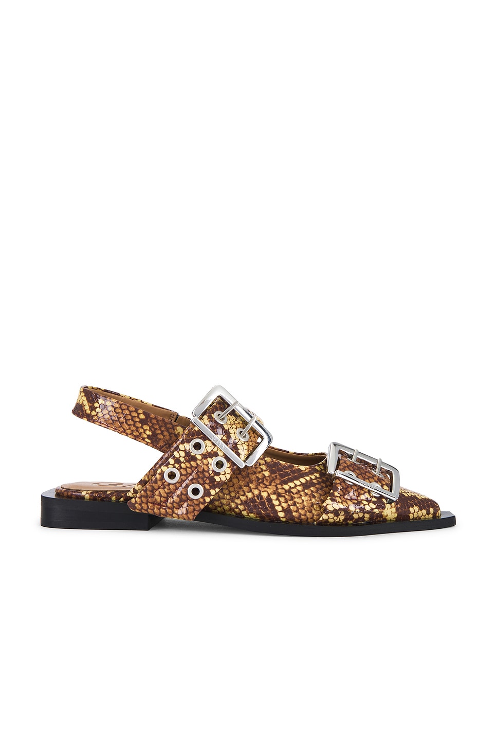 パンプス GANNI Feminine Buckle Open Heel Ballerina GANNI Feminine Buckle Open Heel Ballerina Black | END. (US)