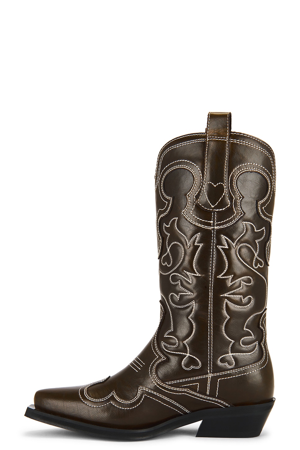 Mid Shaft Embroidered Western Boot