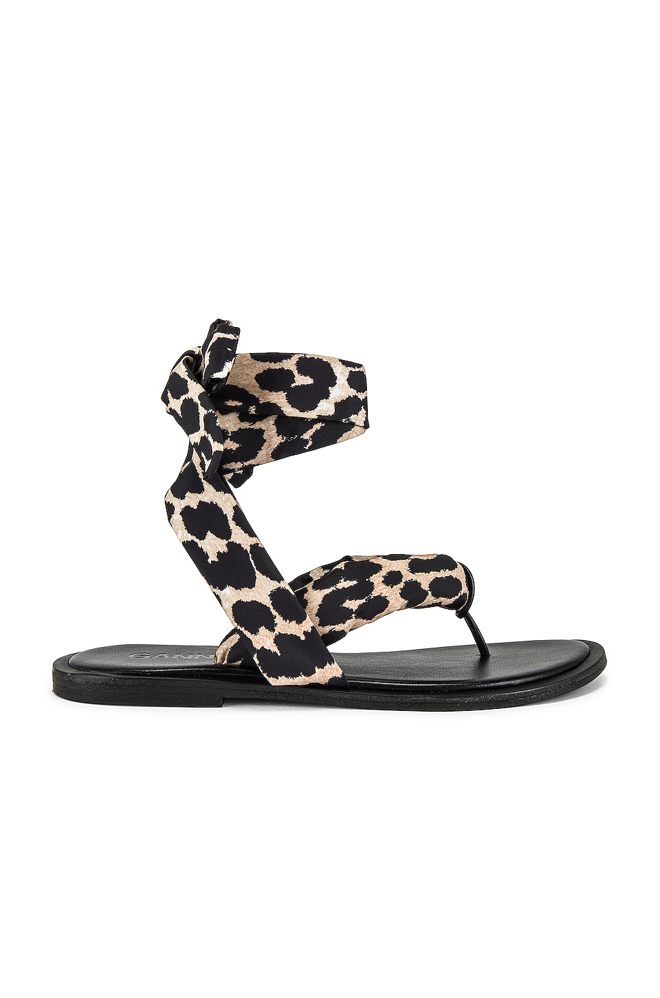 Ganni Lace Up Sandal in Leopard REVOLVE