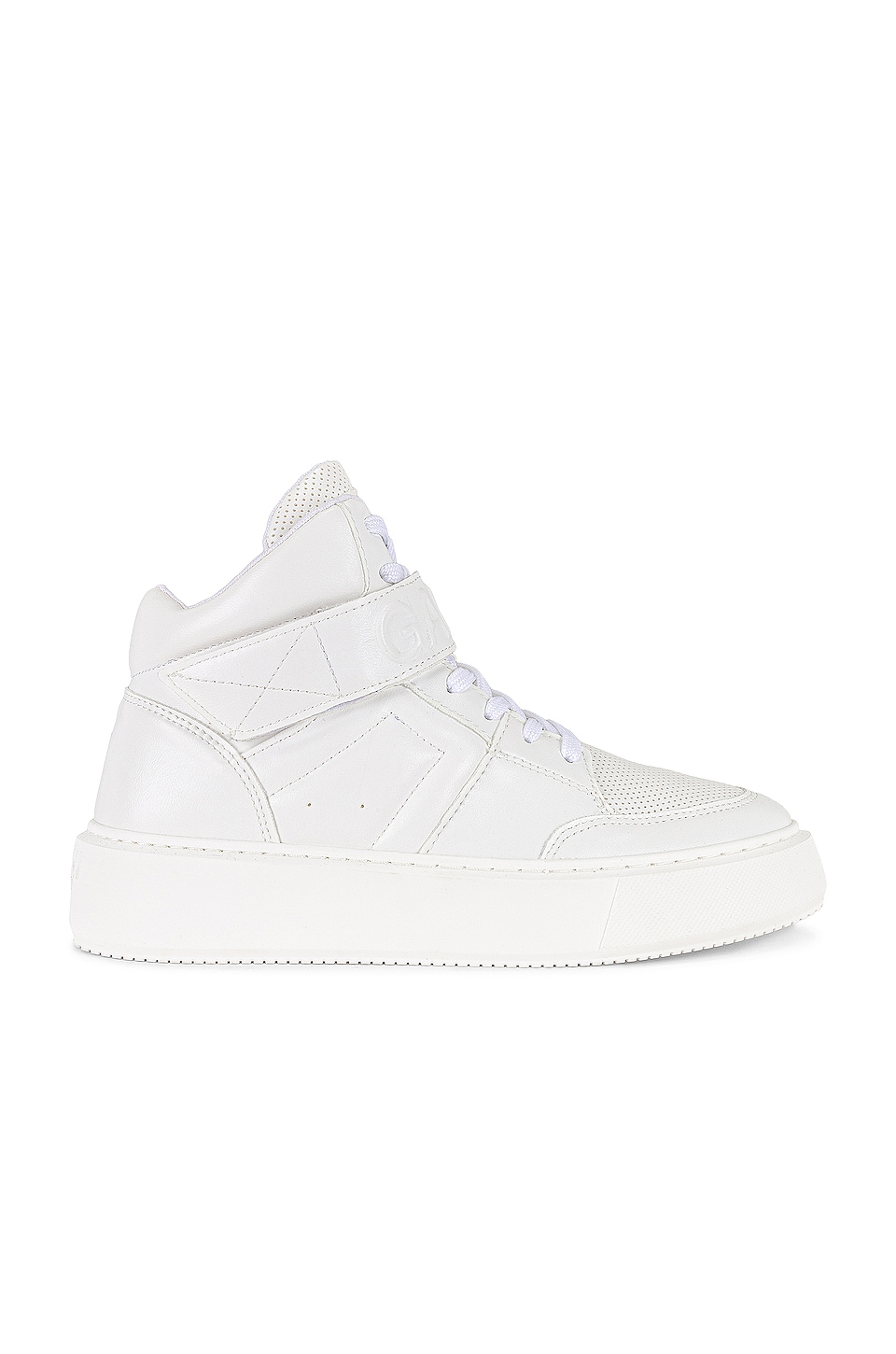 Ganni Sporty Mix Cupsole High Top Velcro Sneaker in Egret | REVOLVE