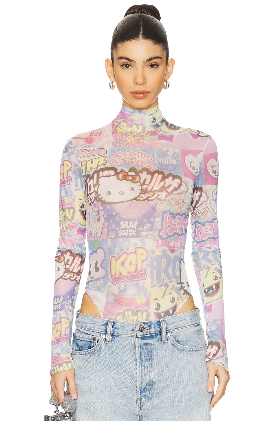Pink & White Sparkle Glitter Short Hair Cat - LPS #2291