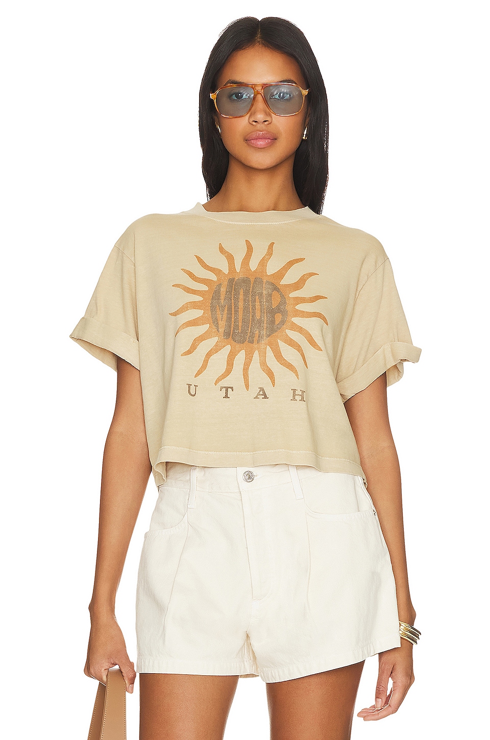 Girl Dangerous T-SHIRT CROPPED BOYFRIEND MOAB SUN