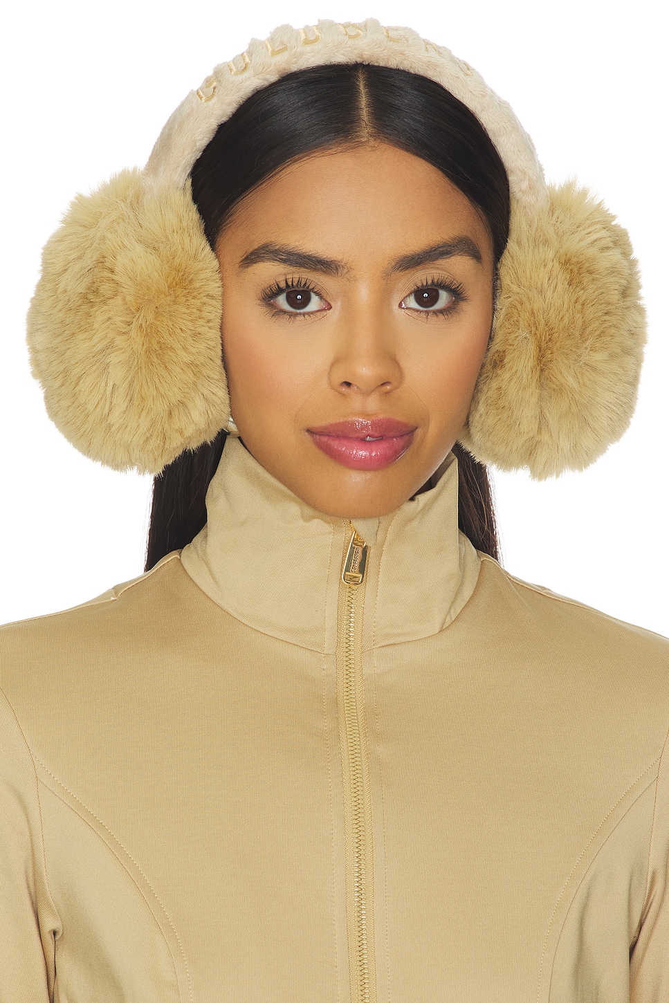 Goldbergh Fluffy Earwarmers in Caramello | REVOLVE display picture 2