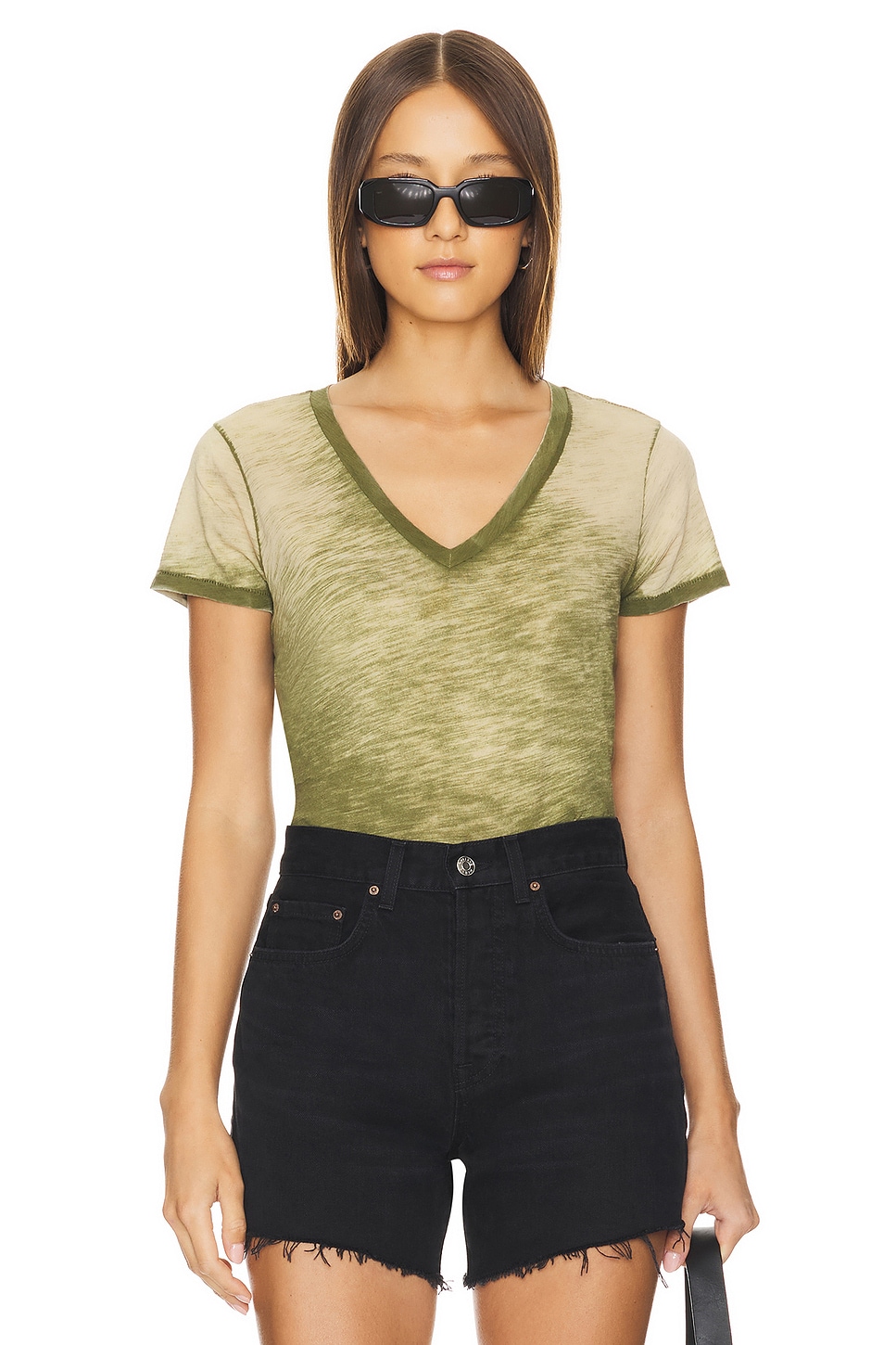 Short Sleeve V Neck Boy Tee - Thumbnail 1