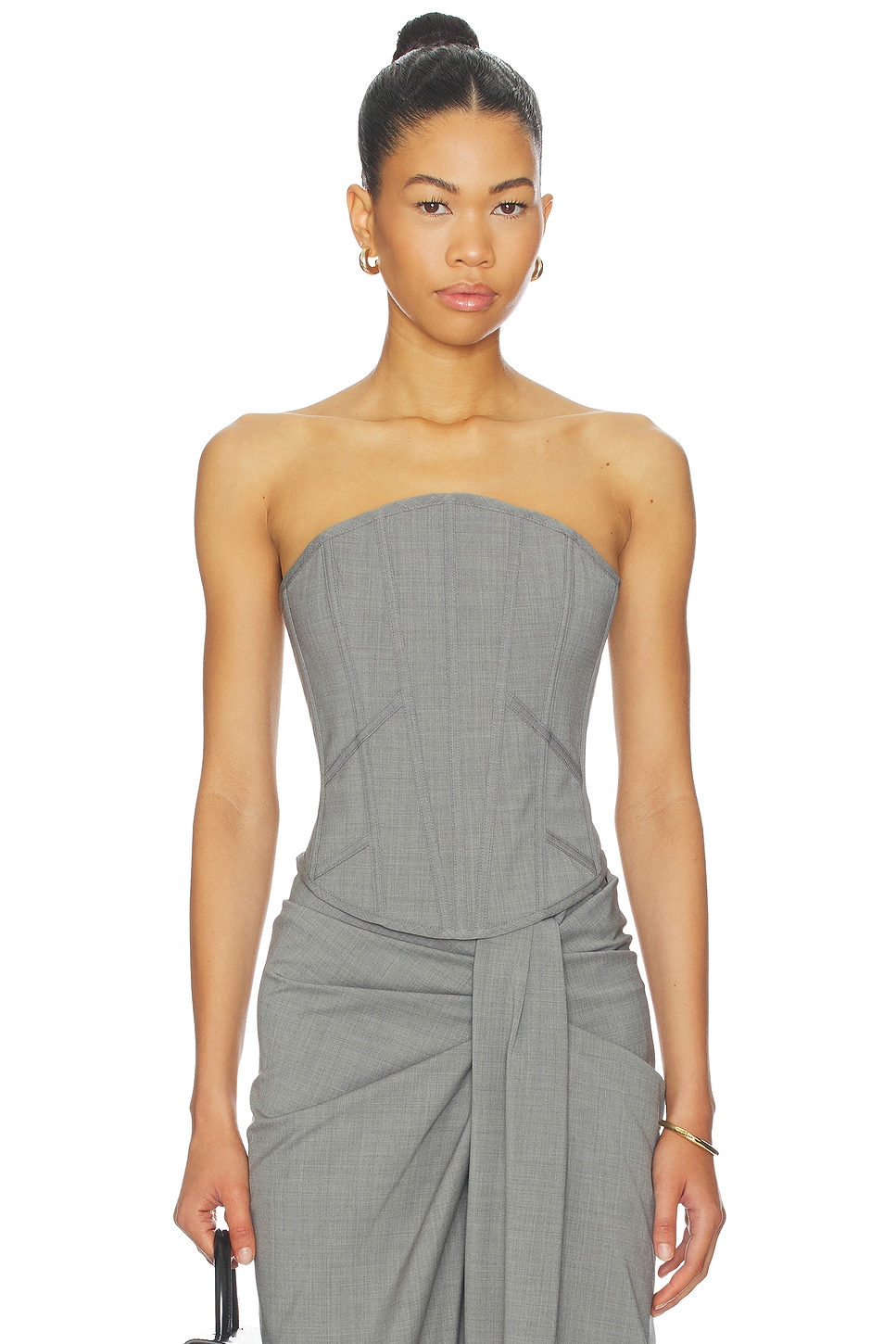 grey bustier dress GIUSEPPE DI MORABITO Top in length-43