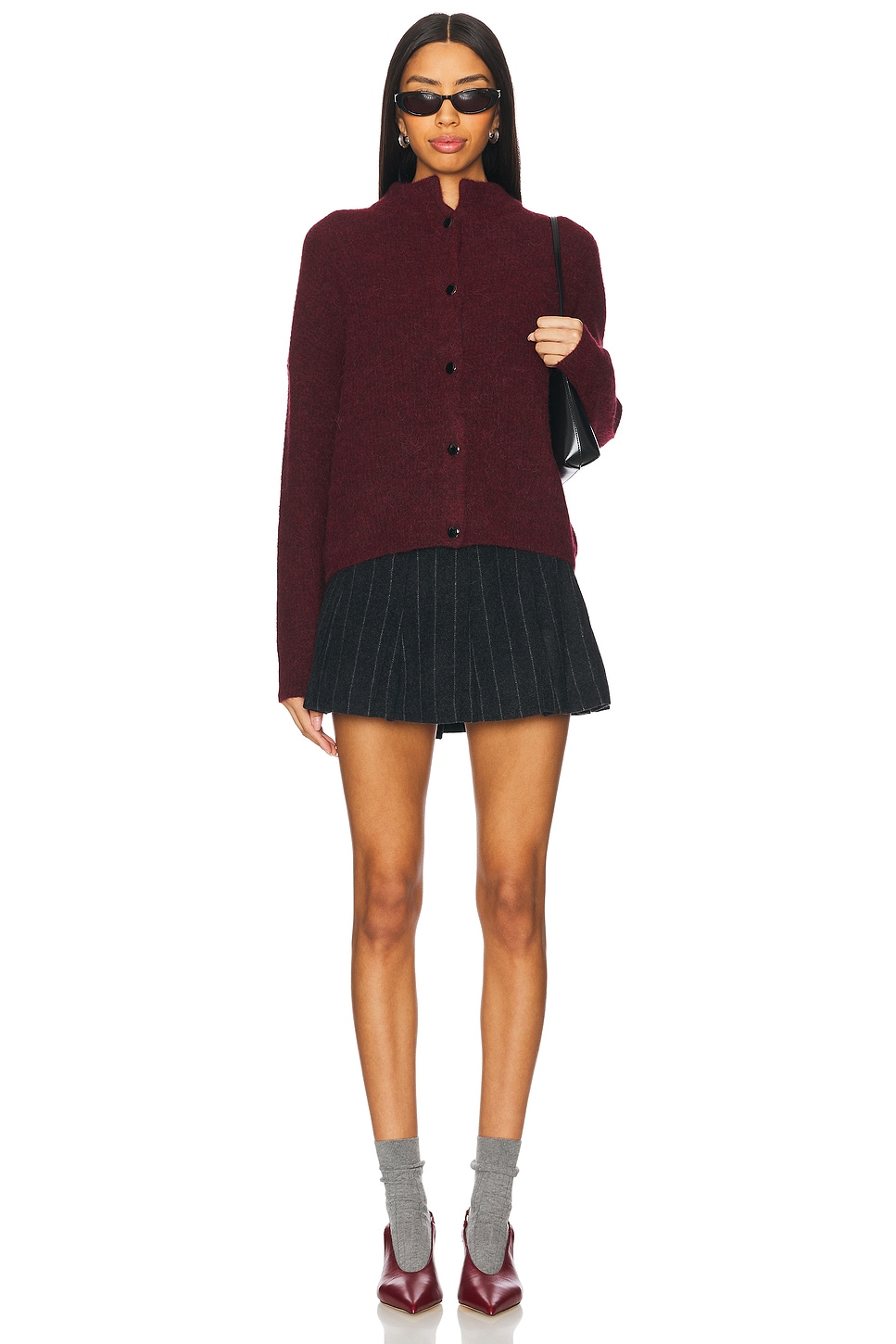 Gestuz Alpha Short Cardigan in Blood Red Melang | REVOLVE