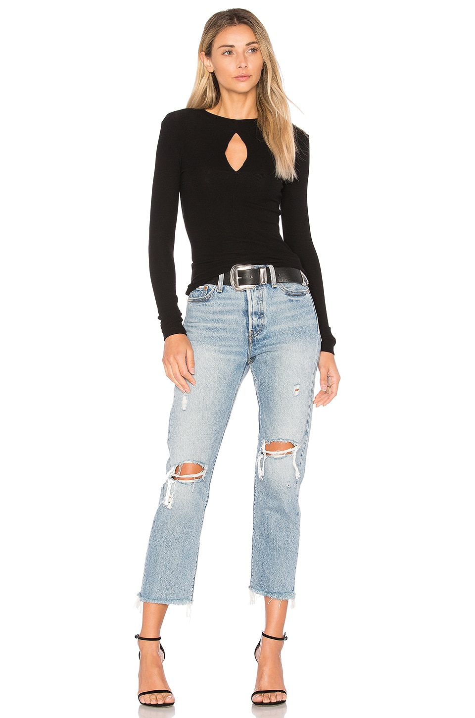 GETTINGBACKTOSQUAREONE The Keyhole Top in Black | REVOLVE