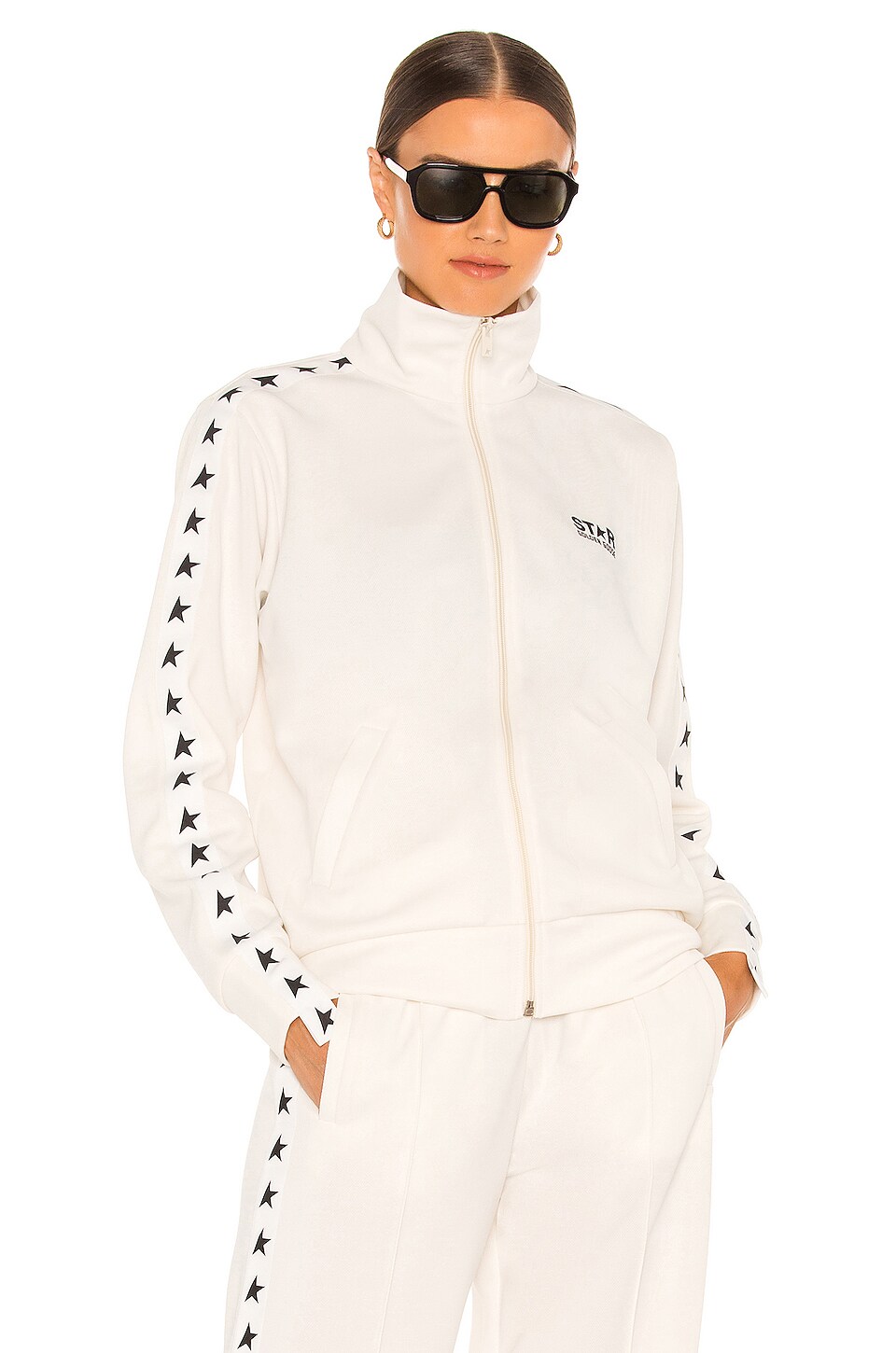Golden Goose Denise Track Jacket in Papyrus & Black