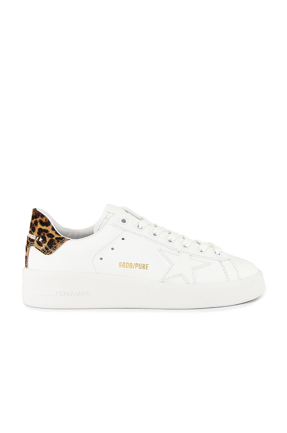 Golden Goose Pure Star Sneaker in White & Brown Leopard | REVOLVE