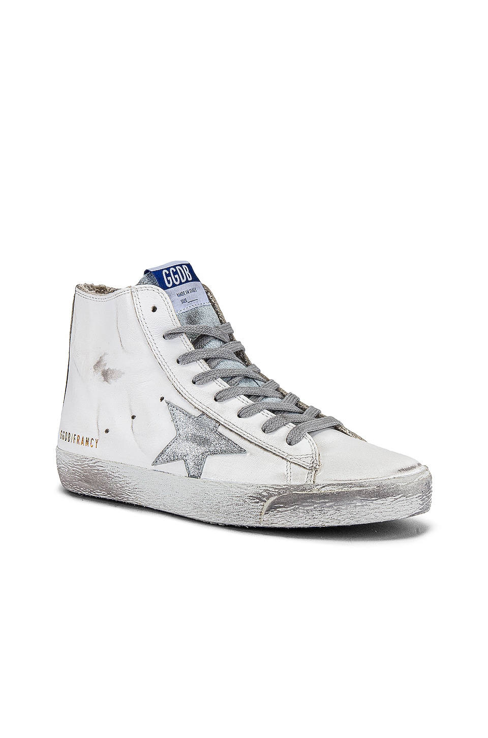 Golden Goose Francy Sneaker in White, Silver & Milk | REVOLVE