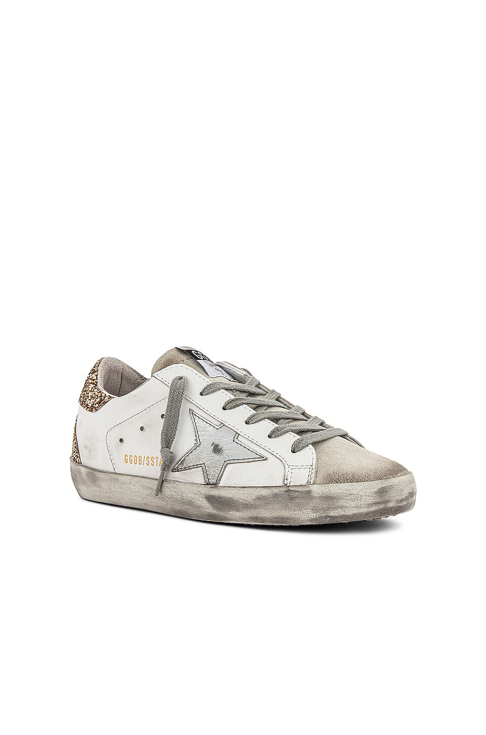 Golden Goose Superstar Sneaker in White, Ice, Silver & Gold