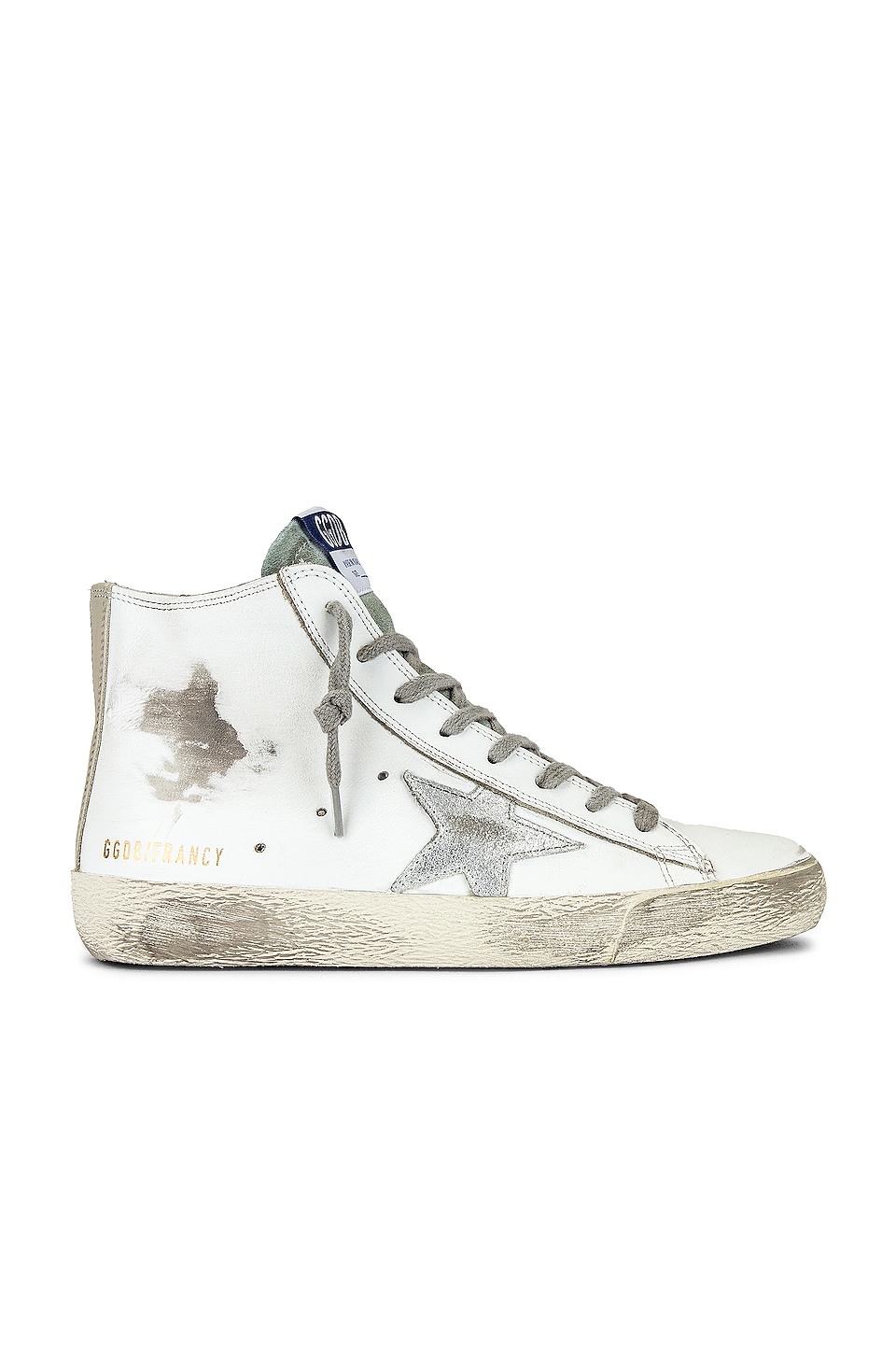 Golden Goose Francy Sneaker in White, Silver, & Milk | REVOLVE