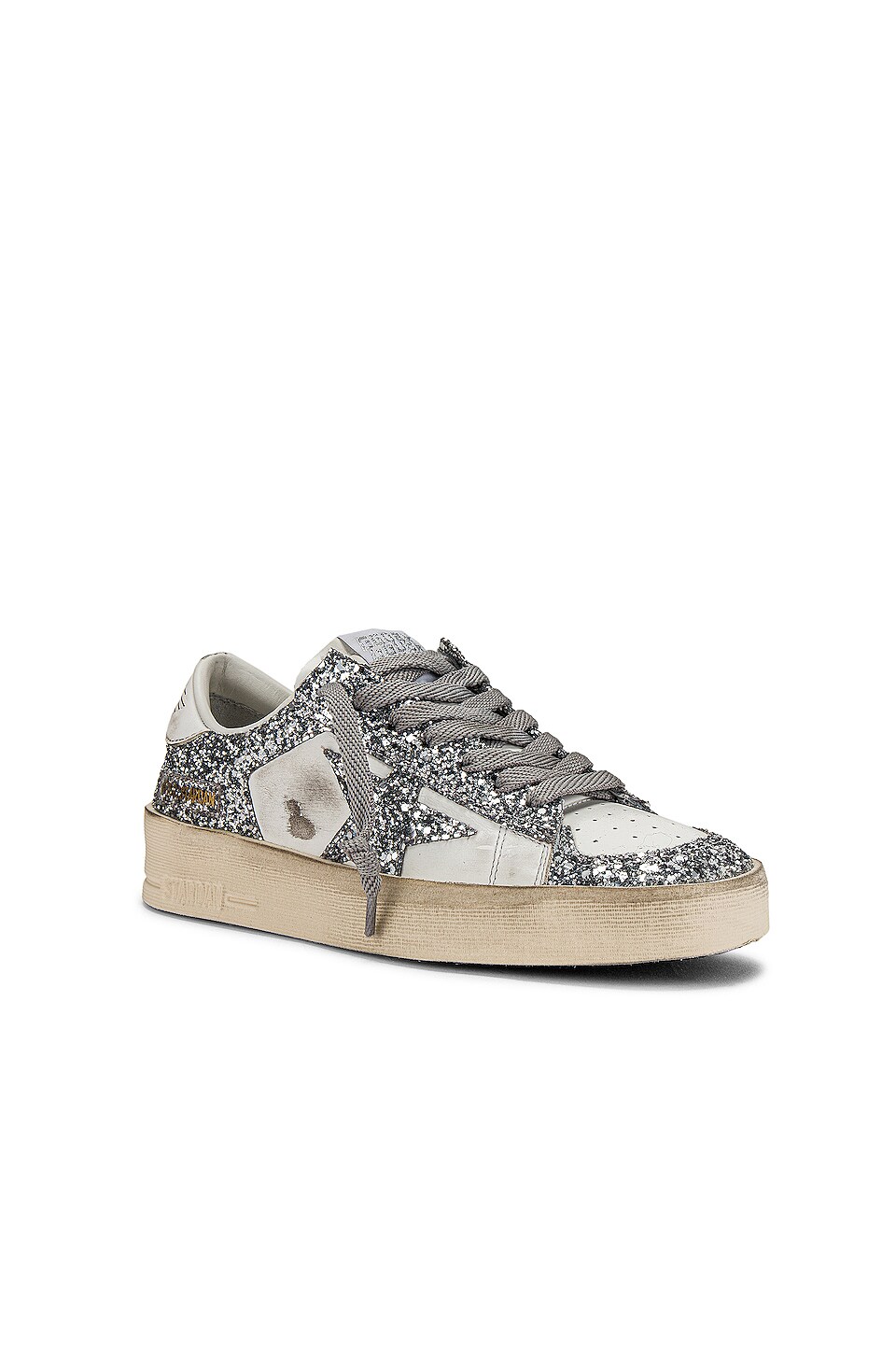 Golden Goose Stardan Sneaker in White & Silver