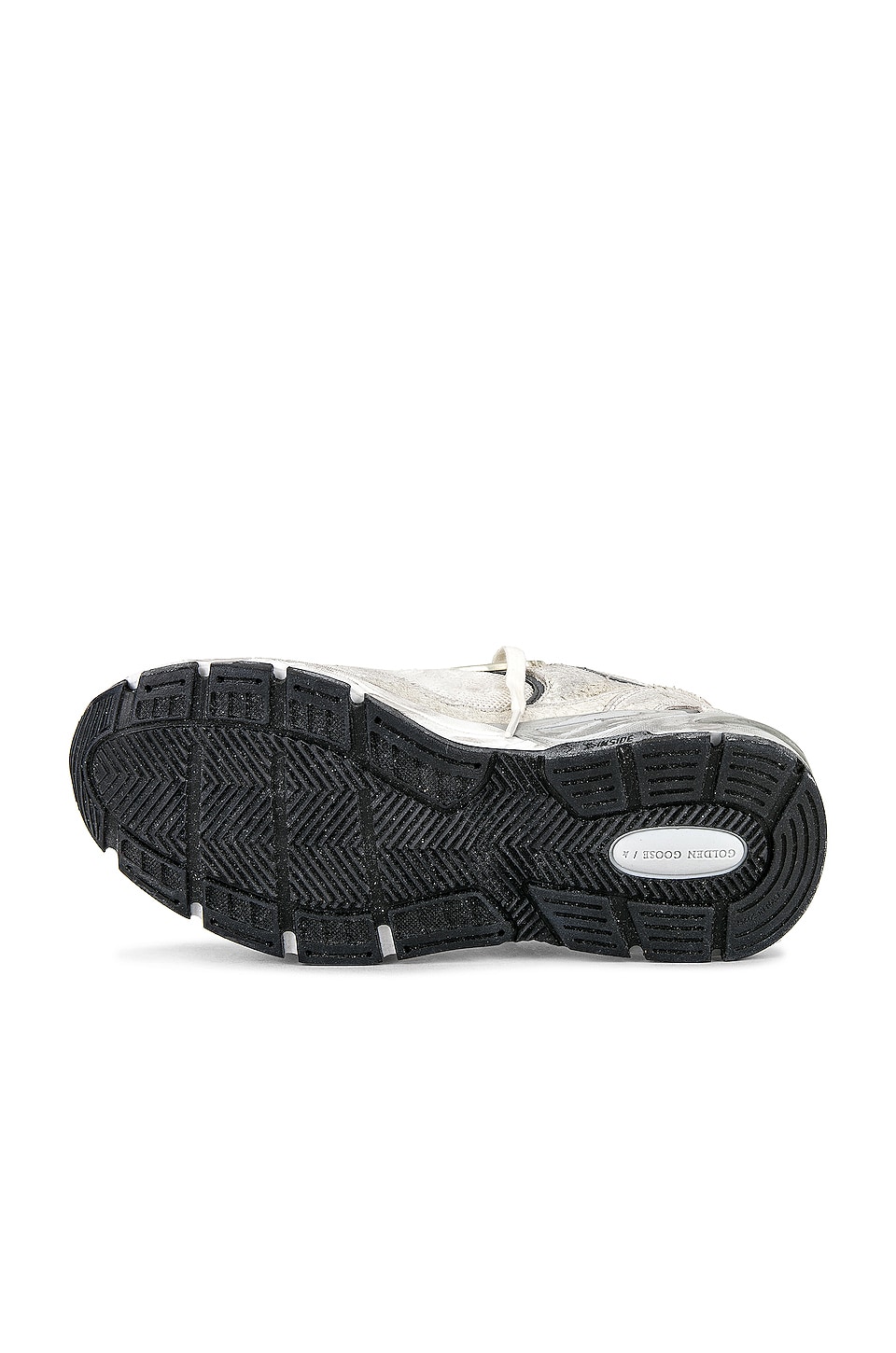 Golden Goose Running Dad Sneaker in White & Silver | REVOLVE
