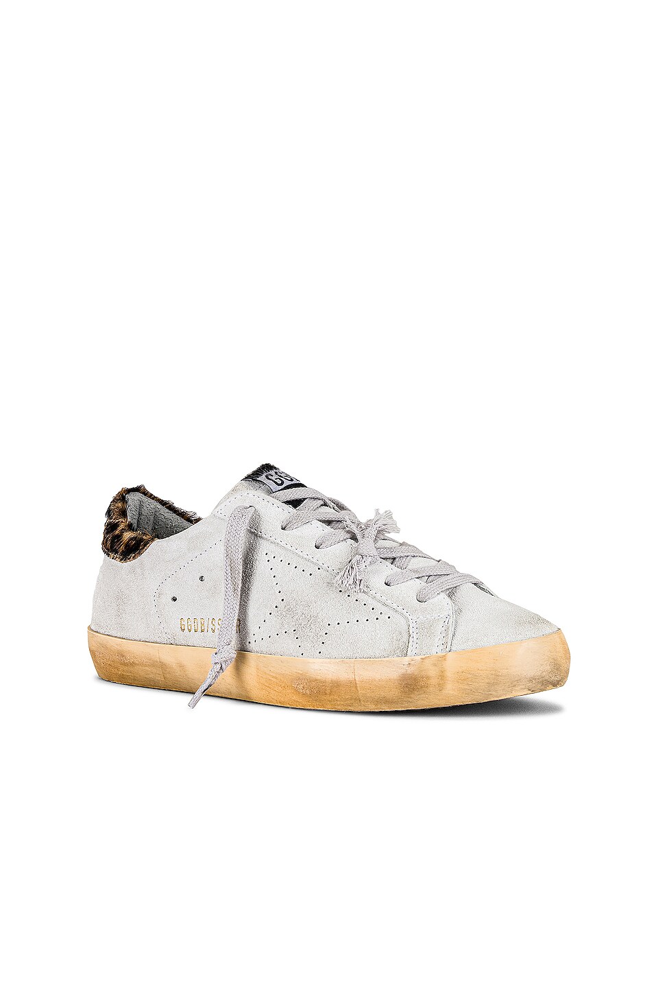Golden Goose Super-Star Sneaker in White, Beige, Brown, & Black Leopard