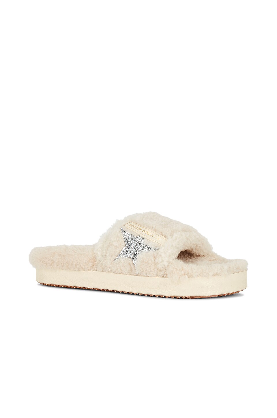 Golden Goose Poolstar Slide in Beige & Silver